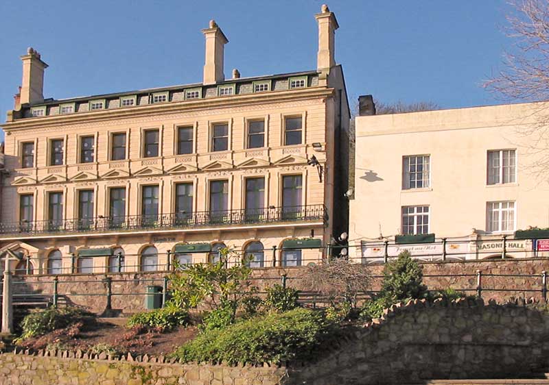 Left, site of Crown hotel, right site of Belle Vue hotel