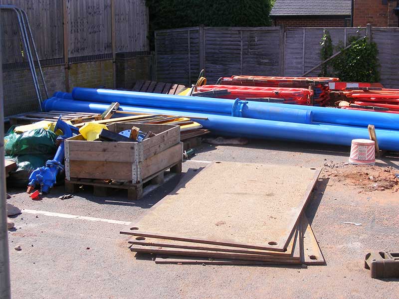 Blue water mains pipe