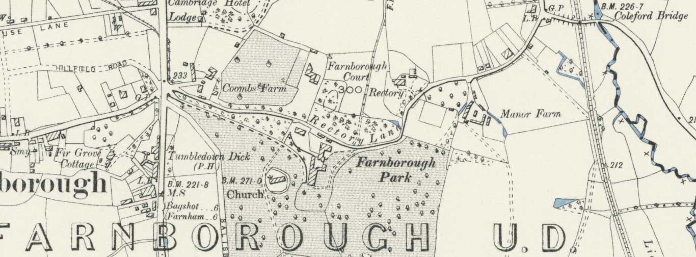 Map showing Farnborough Court
