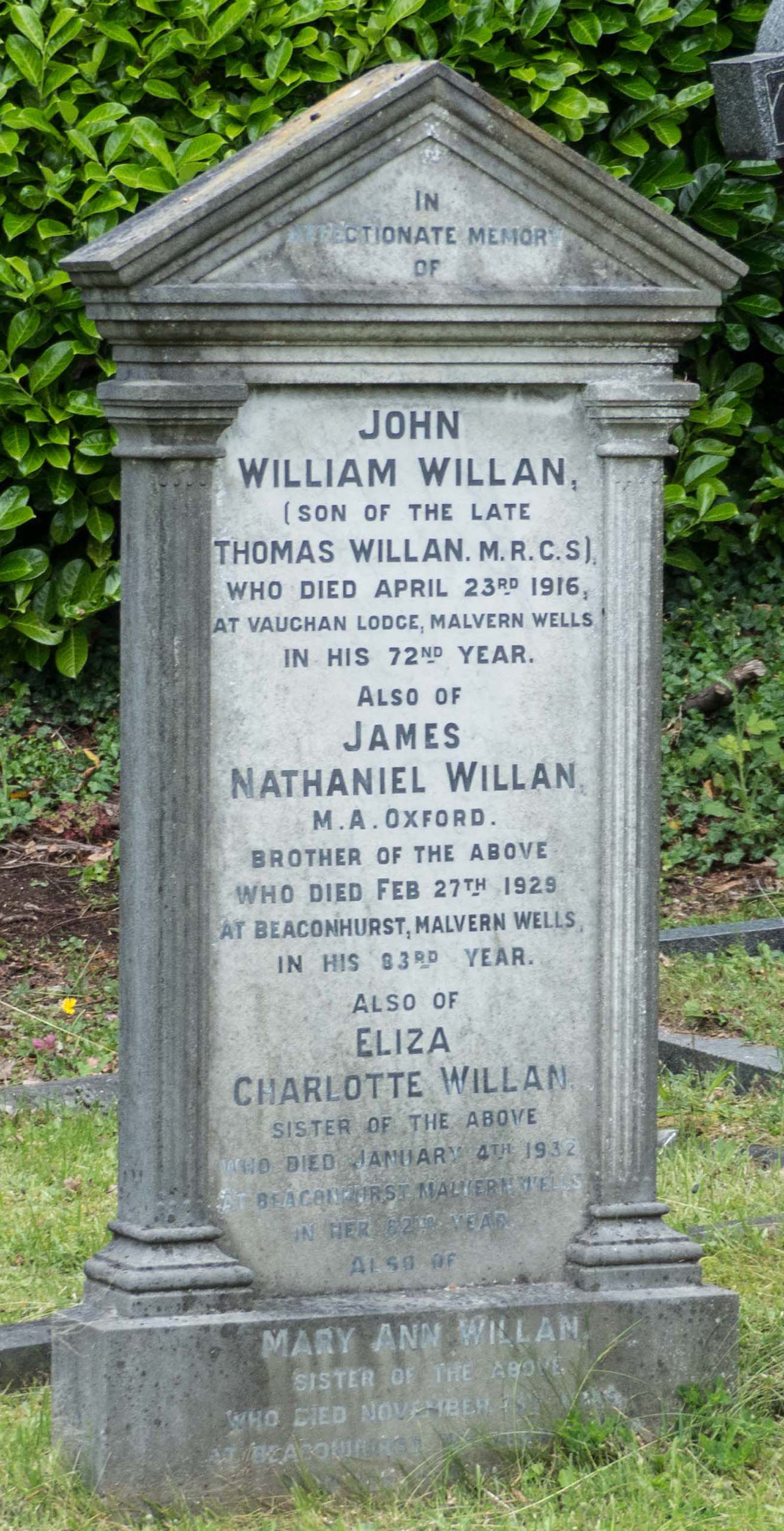 Grave of John William Willans