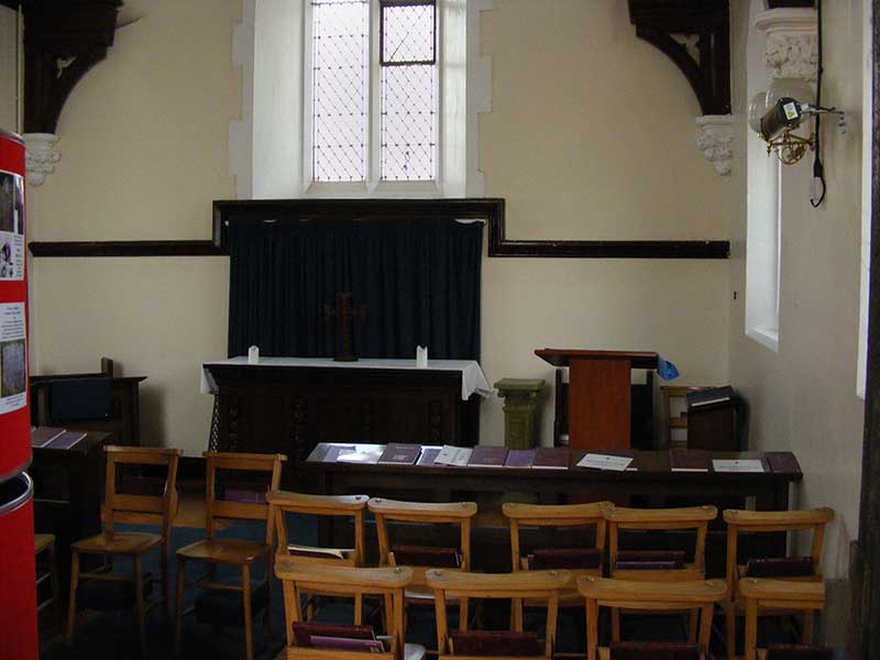 Interior of cemetery chapel