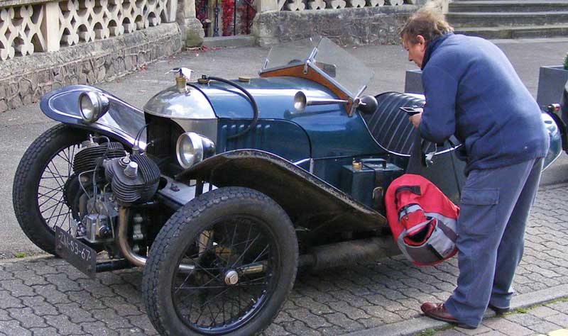 Morgan three wheeler outside Abbey Hotel 2012