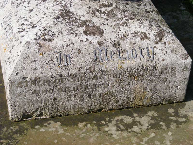 Foot of grave of Edward Webb