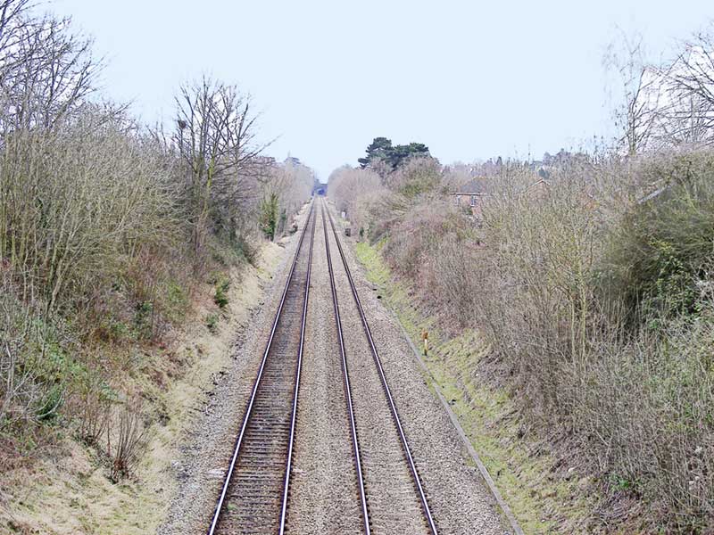 Railway looking from Moorlands bridge to Great Malvern