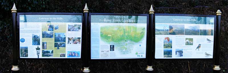 Notice boards in Rosebank Gardens