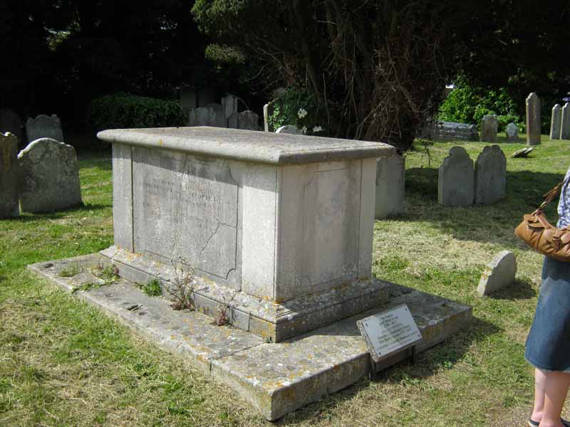 The tomb of David Boue at St Mary Alverstoke