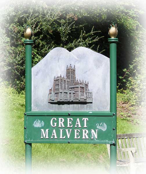 Great Malvern sign on Wells Road