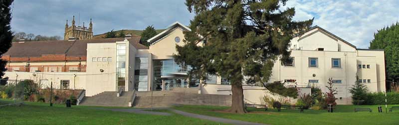 Looking west to Malvern Theatres complex